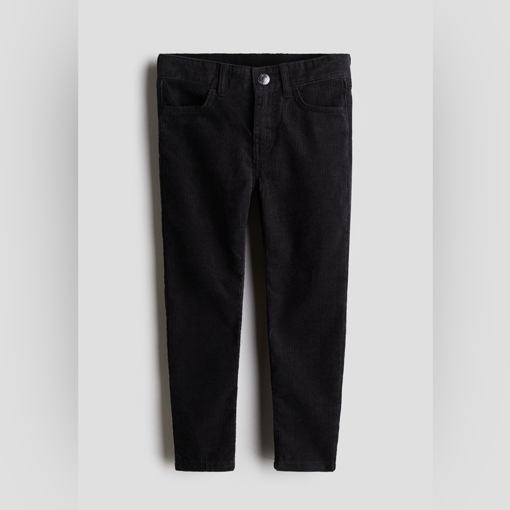 H&M Toddler Boy Black Corduroy Slim Fit Pants Size 3T Stylish